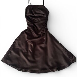 Alfred Angelo Black Satin Dress - Gown Formal Bridesmaid - size 4